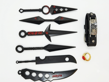 Naruto Kunai Collectible Set of 6 with Konoha Ring and Bracelet
