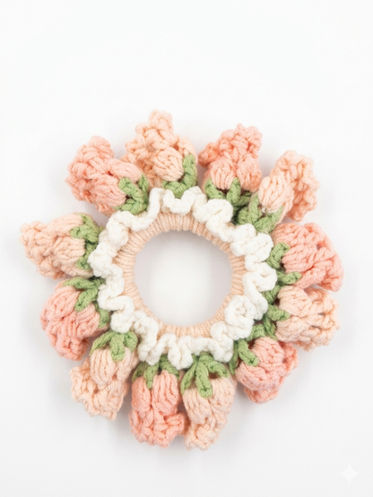 Handcrafted Crochet Flower Scrunchie Hair Band