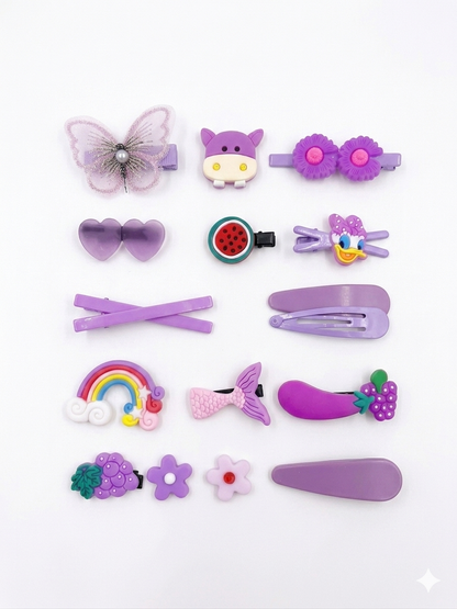 Colorful Cartoon Hair Clips Set