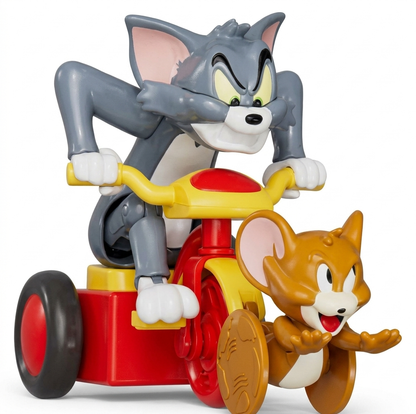 Tom and Jerry Push Back Tricycle Action Figure Toy Set