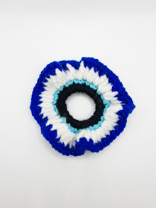 Handmade Crochet Evil Eye Scrunchie