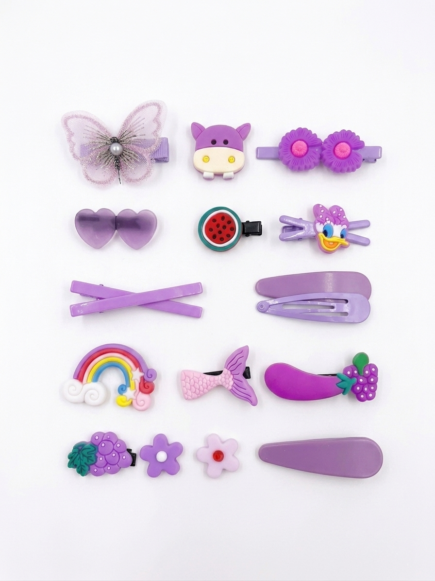 Colorful Cartoon Hair Clips Set