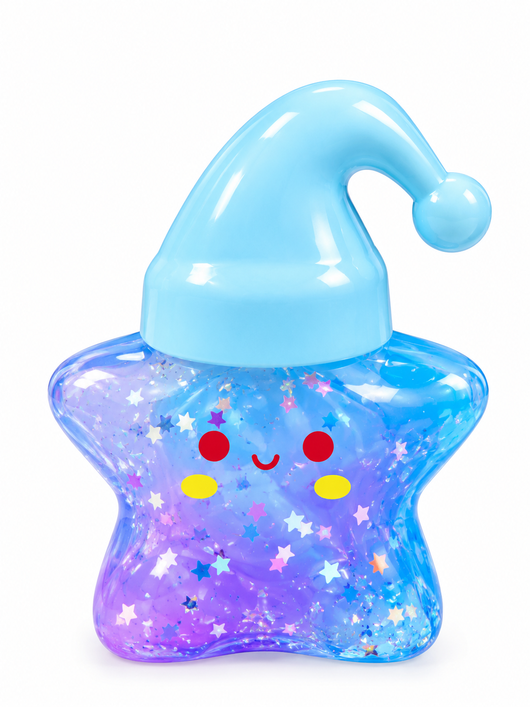 Star Wish Bottle Glitter Slime — Cute Santa Hat Cap Toy