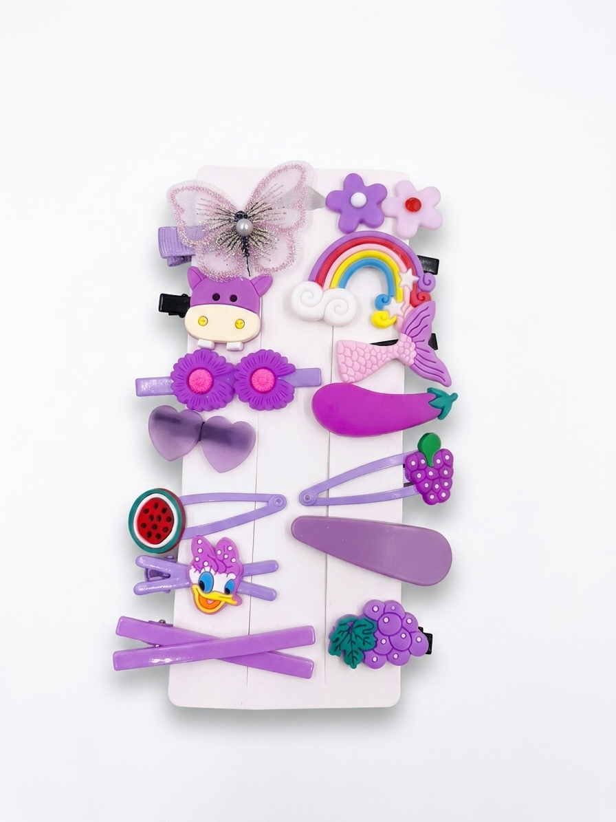 Colorful Cartoon Hair Clips Set