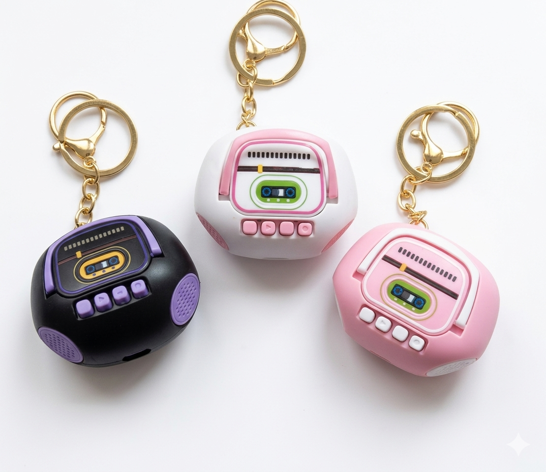 Mini Retro Recorder Keychain