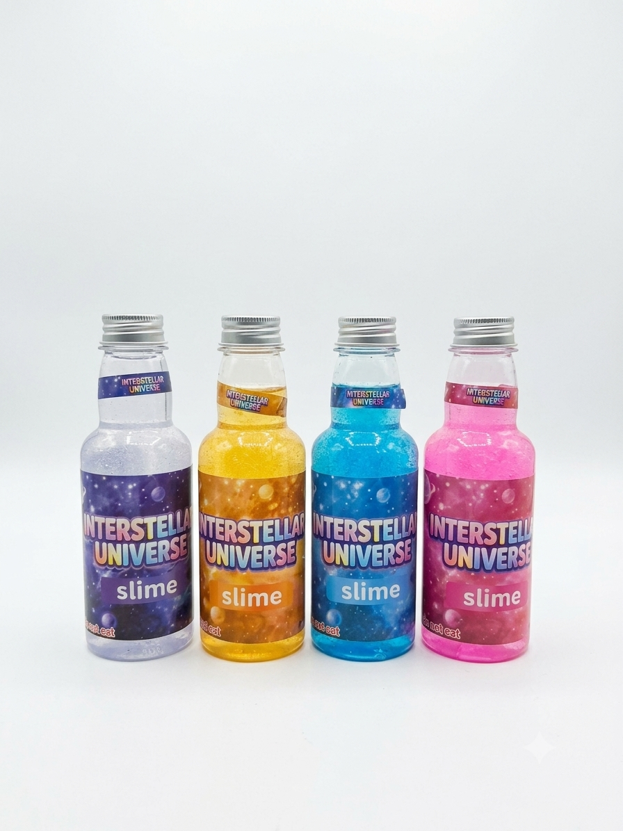 Interstellar Universe Galaxy Glitter Slime Bottle
