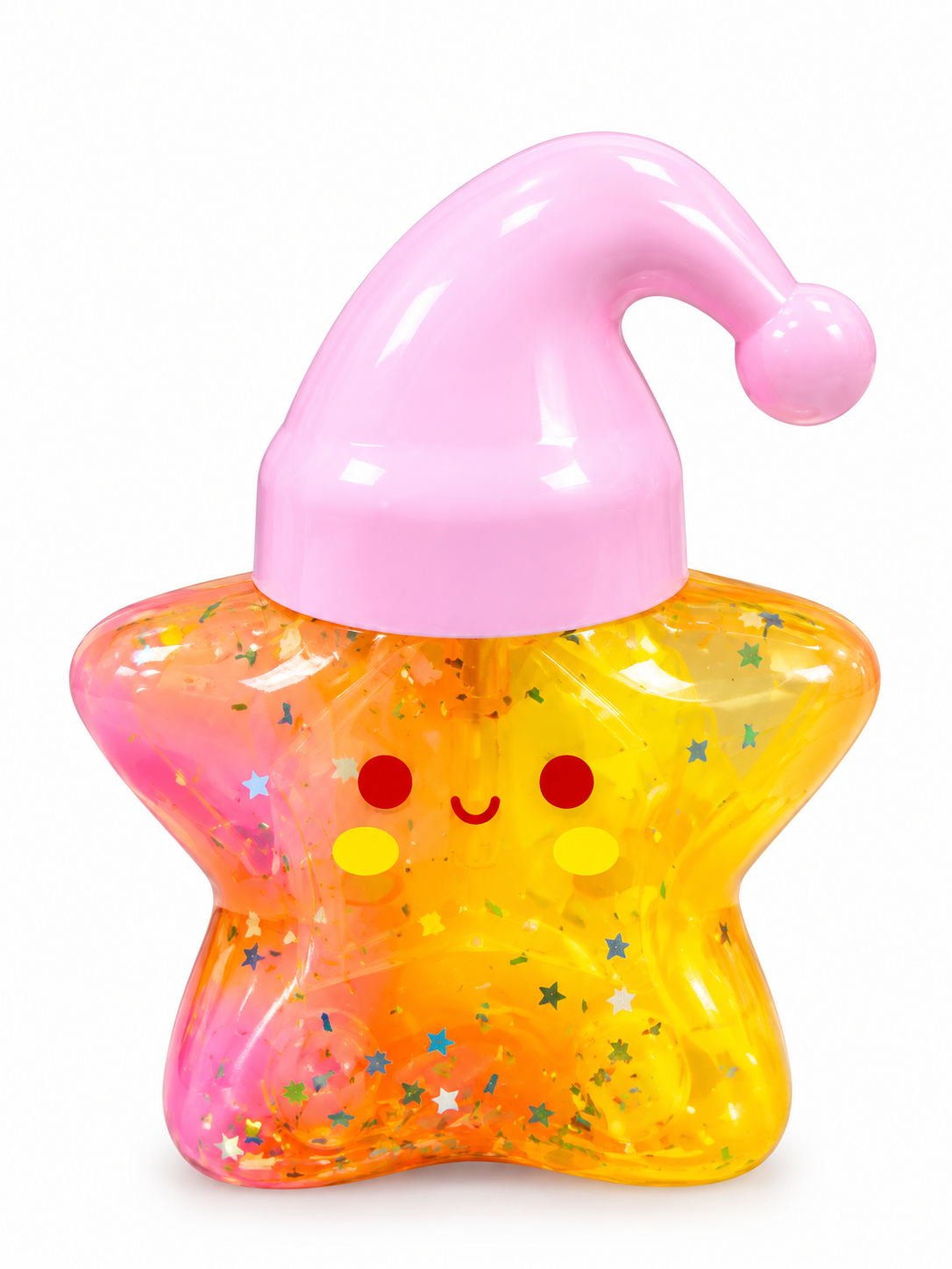 Star Wish Bottle Glitter Slime — Cute Santa Hat Cap Toy