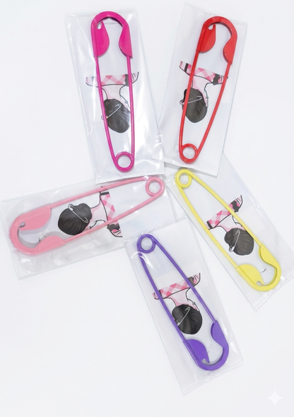 Oversized Colorful Safety Pin Hair Clip