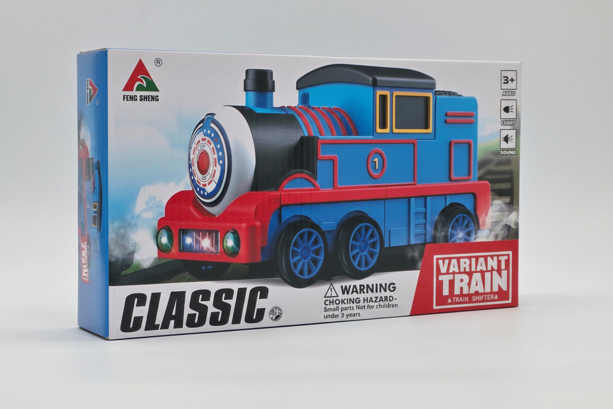 Classic Transformer Electric Toy Train , Robot with Music and LED Lights - Toy for children aged 3 and up.