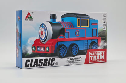 Classic Transformer Electric Toy Train , Robot with Music and LED Lights - Toy for children aged 3 and up.