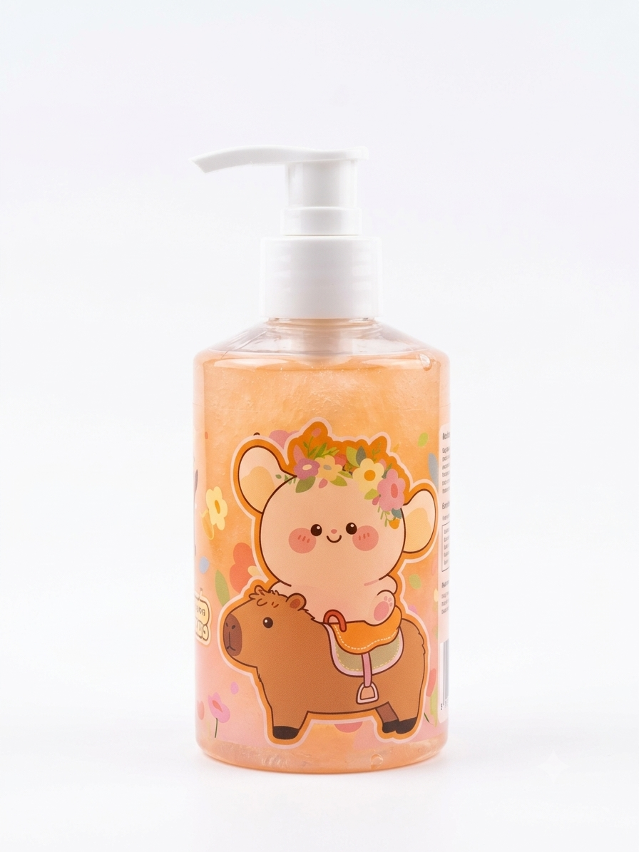 Bear and Capybara Glitter Slime Pump Bottle