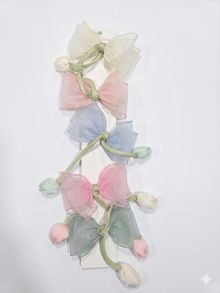 Tulip Bow Hair Clips