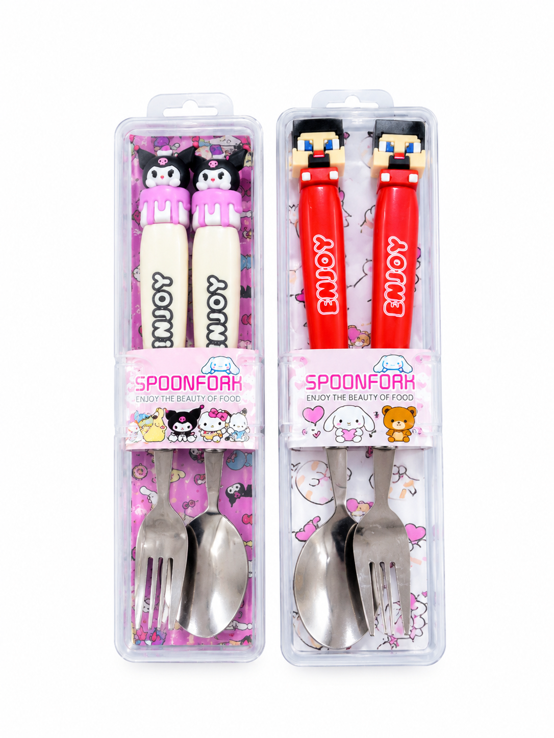 K-Pop Character Spoon and Fork Set with Travel Case