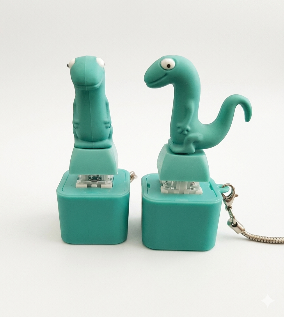 Cute Dinosaur Lizard Button Sound LED Keychain
