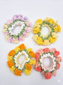 Handcrafted Crochet Flower Scrunchie Hair Band