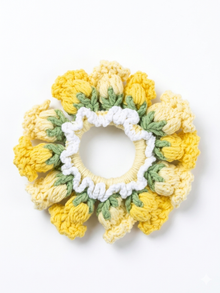 Handcrafted Crochet Flower Scrunchie Hair Band