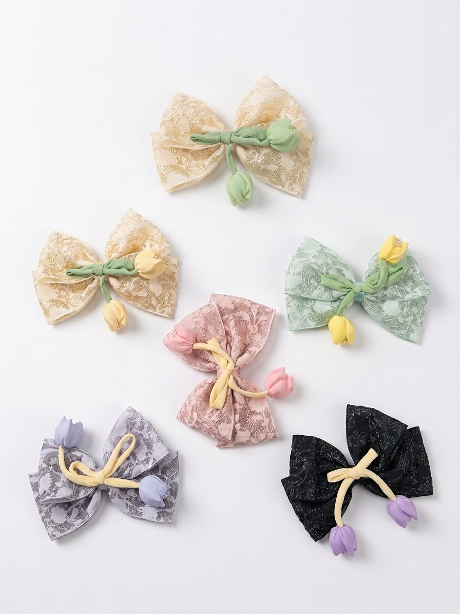 Tulip Bow Hair Clips