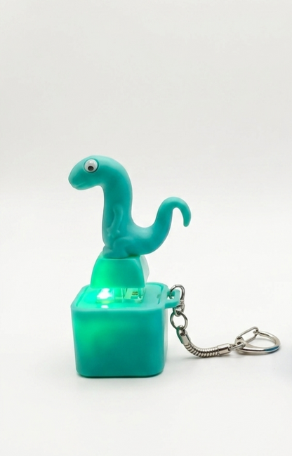 Cute Dinosaur Lizard Button Sound LED Keychain