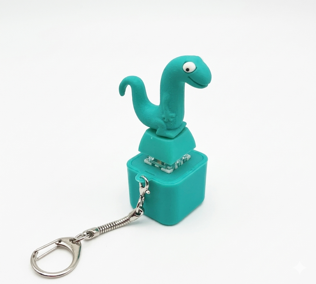 Cute Dinosaur Lizard Button Sound LED Keychain