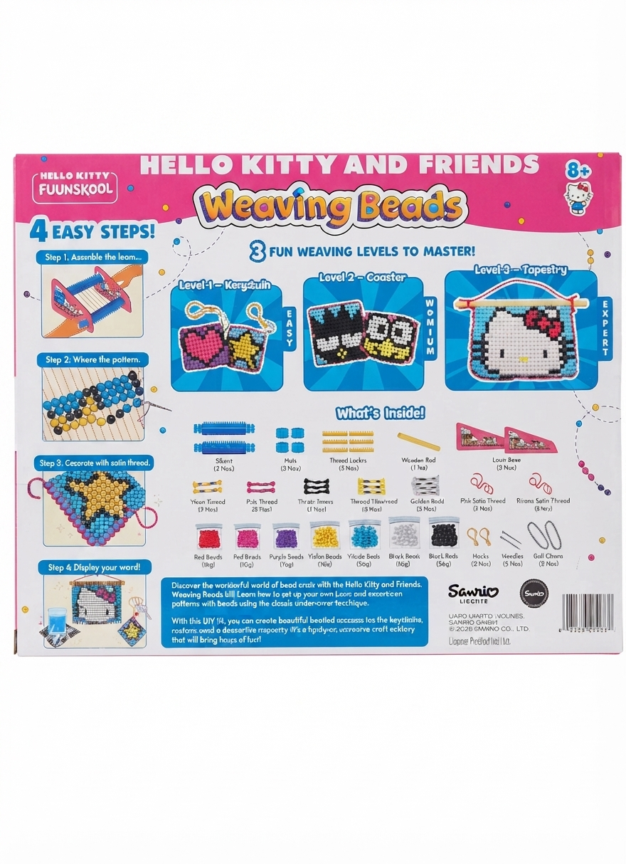 Hello Kitty and Friends Weaving Beads Kit – DIY Loom Set