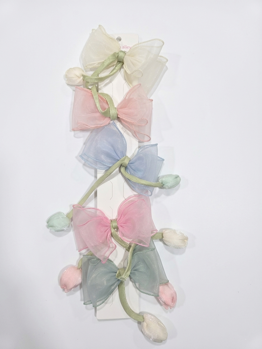 Tulip Bow Hair Clips