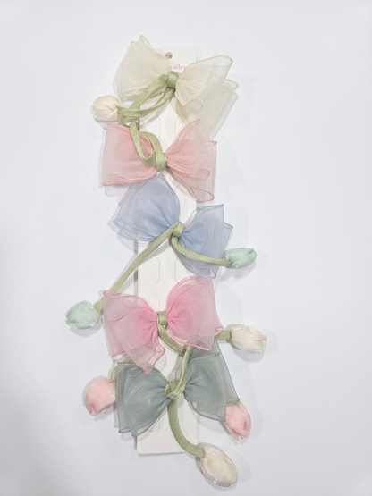 Tulip Bow Hair Clips