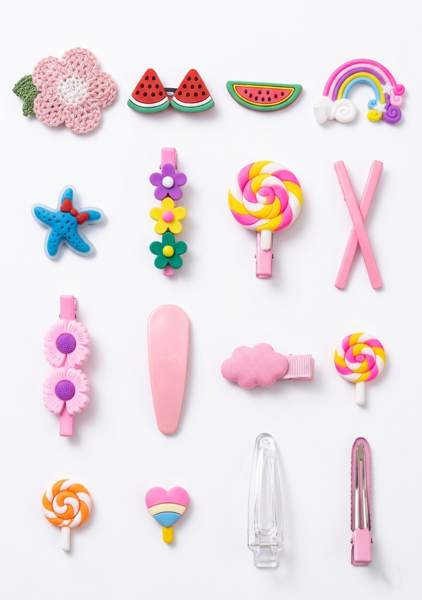 Colorful Cartoon Hair Clips Set