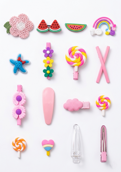 Colorful Cartoon Hair Clips Set