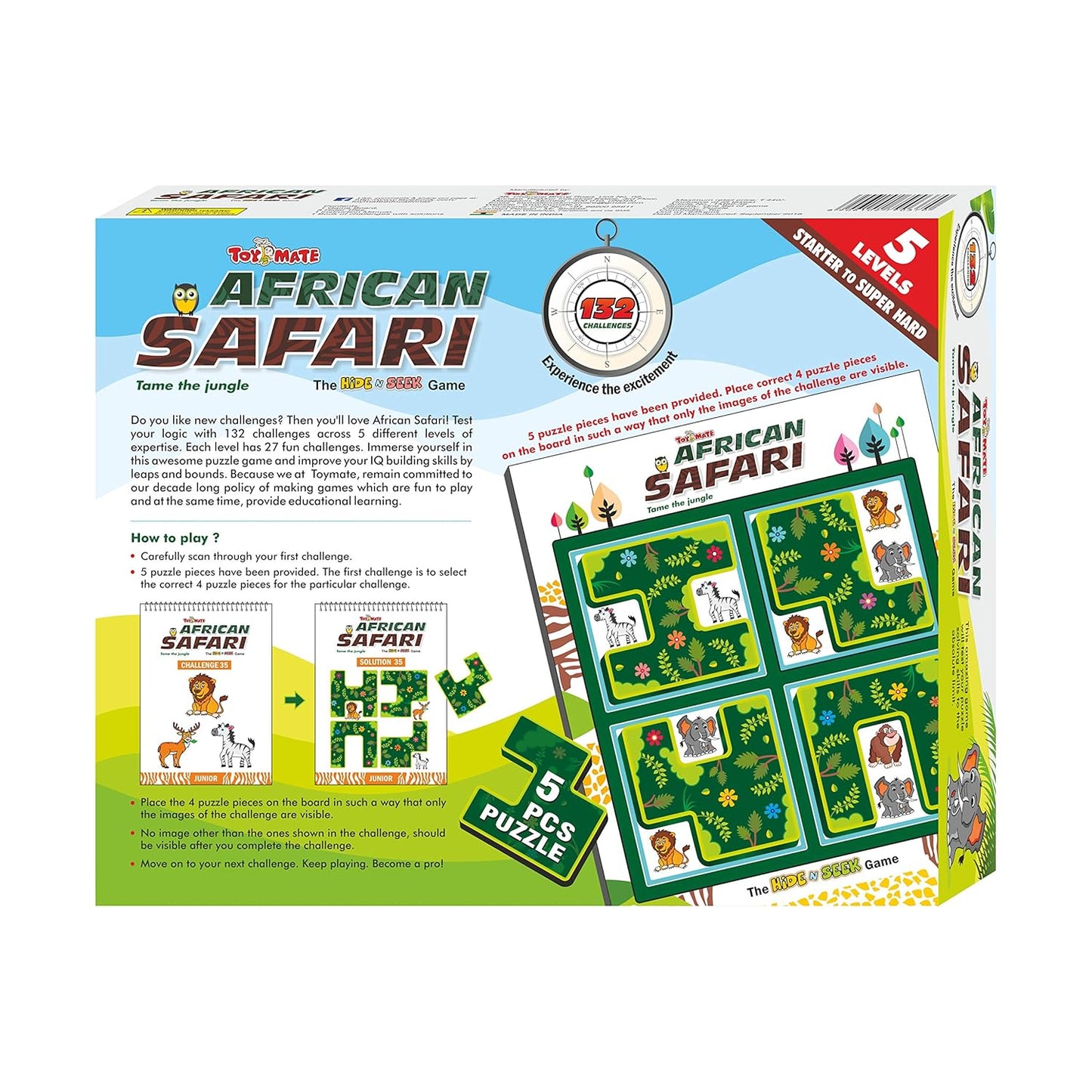 toymate African Safari - A Smart Fun Activity Games Toys Brain IQ Development Puzzles for Kids 4 5 6 7 8 (African Safari)