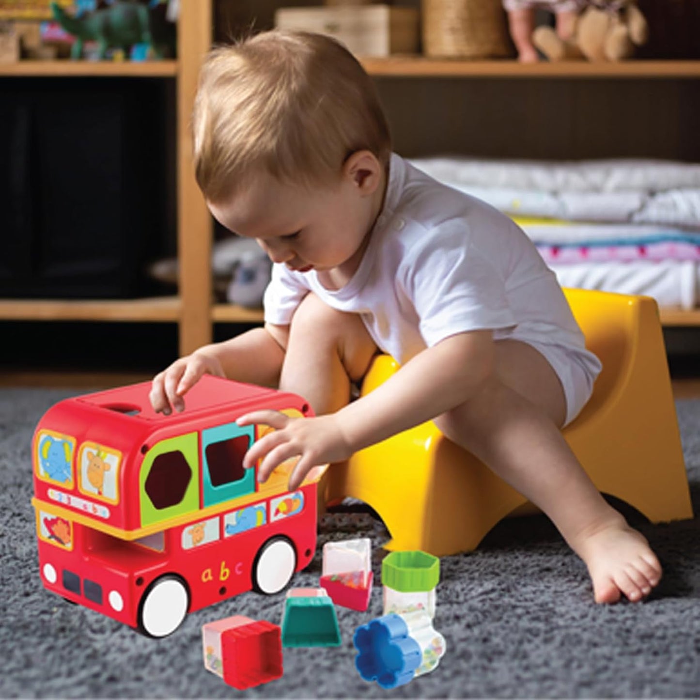 Funskool Giggles Shape Sorting Bus — Push Along Shape Sorter (6+ Months)