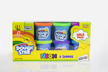 Skoodle Dough Star Gala Pack 300g, 6 Neon Colours + 5 Cutter Moulds