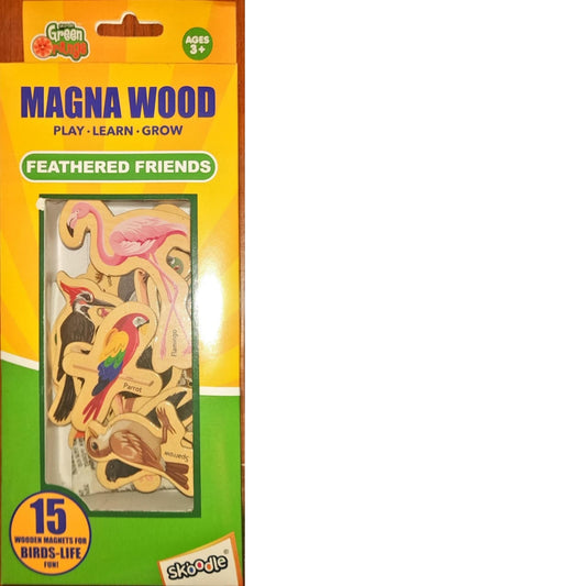 Skoodle Magna Wood - FEATHERED FRIENDS - 15 Wooden Magnets