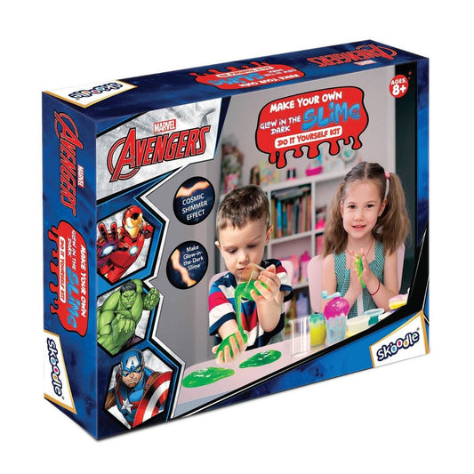 SKOODLE Avengers - Make Your Own GITD Cosmic Shimmer Slime, Educational DIY Activity Toy Kit for Ages 8+, Creative Learning Games for Growing Children