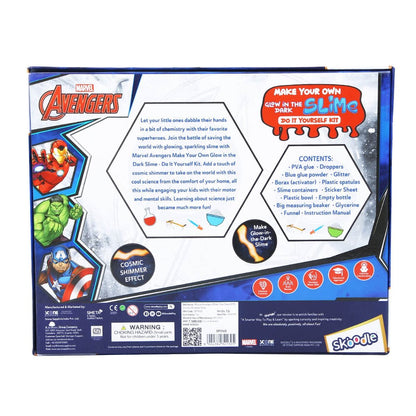 SKOODLE Avengers - Make Your Own GITD Cosmic Shimmer Slime, Educational DIY Activity Toy Kit for Ages 8+, Creative Learning Games for Growing Children