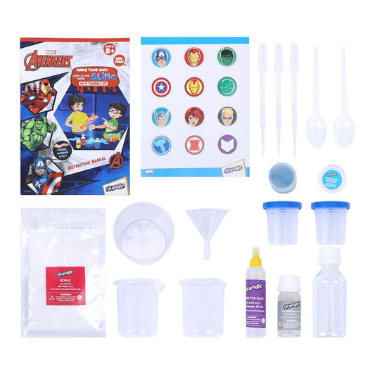 SKOODLE Avengers - Make Your Own GITD Cosmic Shimmer Slime, Educational DIY Activity Toy Kit for Ages 8+, Creative Learning Games for Growing Children