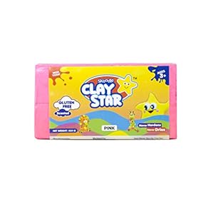 Skoodle Clay Star, Pink Clay Bar (454gm), for Modelling & Sculpting, Scented Clay, Non-Toxic, for 3+ Years, Gift for Kids