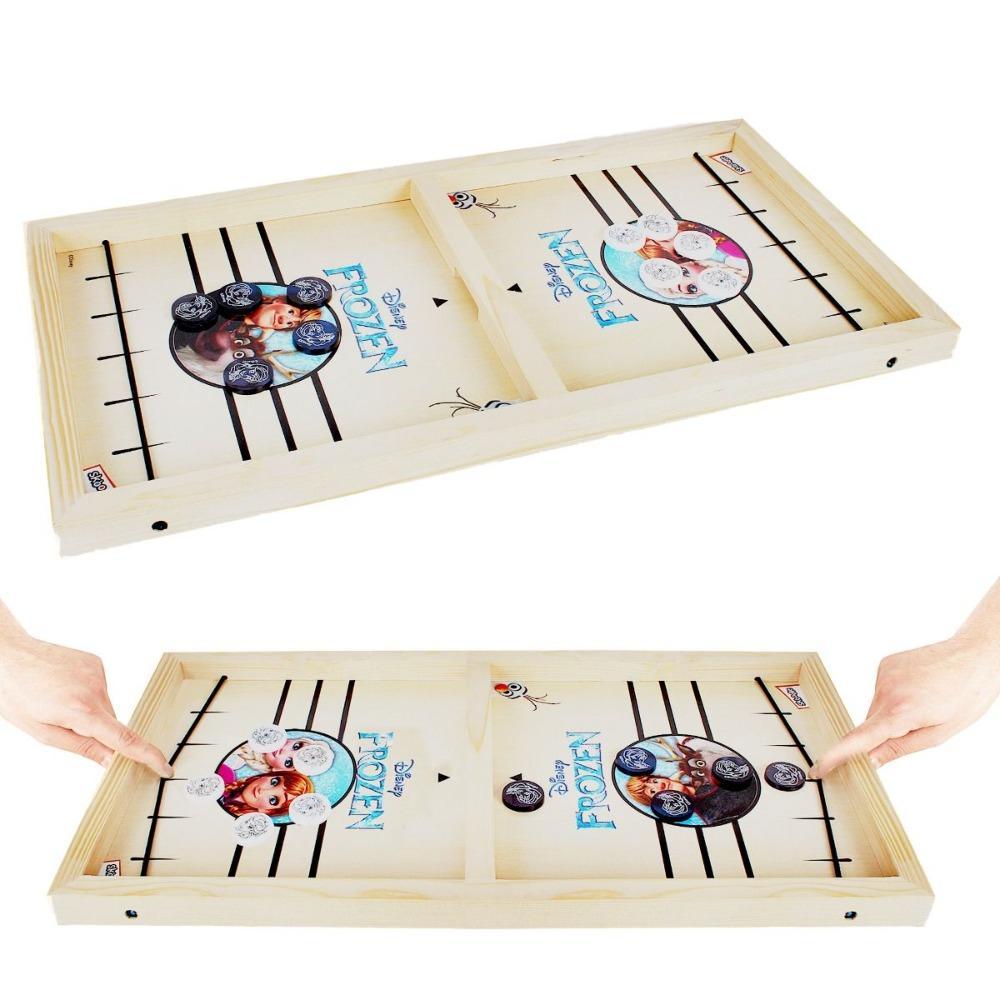 Skoodle Sling Puck Game Board String Hockey Toy (Frozen) Portable Table Interactive Board Game for Kids & Adults, Desktop Board Game for All Age Group