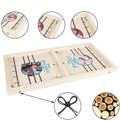 Skoodle Sling Puck Game Board String Hockey Toy (Frozen) Portable Table Interactive Board Game for Kids & Adults, Desktop Board Game for All Age Group