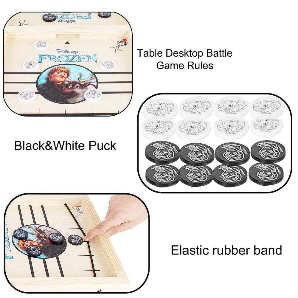 Skoodle Sling Puck Game Board String Hockey Toy (Frozen) Portable Table Interactive Board Game for Kids & Adults, Desktop Board Game for All Age Group