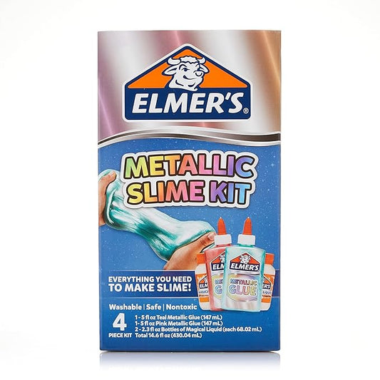 ELMER'S Slime Supplies Kit, Include Metallic Glue, Magical Liquid Slime Activator, 4 Piece Kit