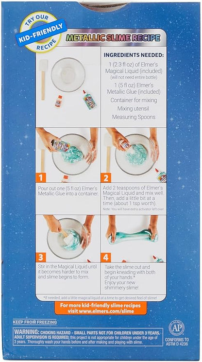 ELMER'S Slime Supplies Kit, Include Metallic Glue, Magical Liquid Slime Activator, 4 Piece Kit