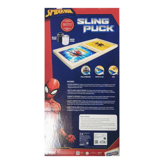 Skoodle Avengers Sling Puck Game Board String Hockey Toy (Spider Man) Portable Table Interactive Board Game for Kids & Adults, Desktop Board Game for All Age Group