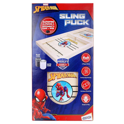 Skoodle Avengers Sling Puck Game Board String Hockey Toy (Spider Man) Portable Table Interactive Board Game for Kids & Adults, Desktop Board Game for All Age Group