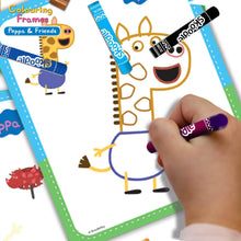 Skoodle Peppa & Friends Colouring Frames for Kids - DIY, Fun Filled Colouring/Painting Sheets, Specially Crafted to Enhance Play & Colouring Experience (6 Sheets + 12 Color Sticks + 6 Strings)
