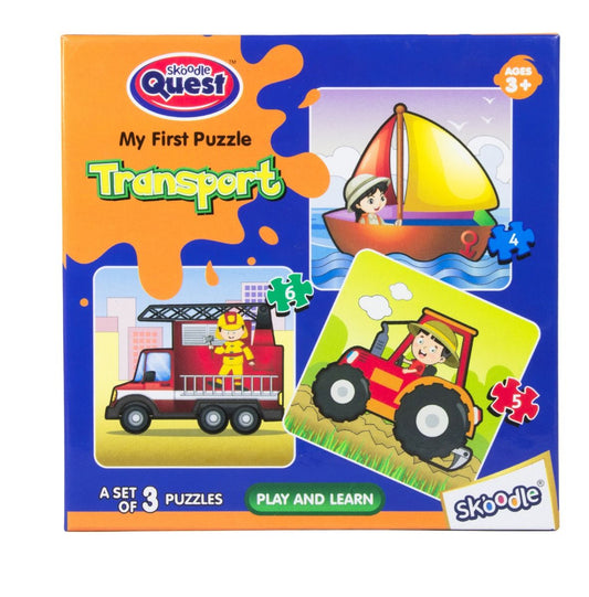 Skoodle Transport Jigsaw Puzzle for Kids, Educational Learning Toys for Toddlers, for Girls and Boys, First Puzzle Transport for 3 Old Kids and Above