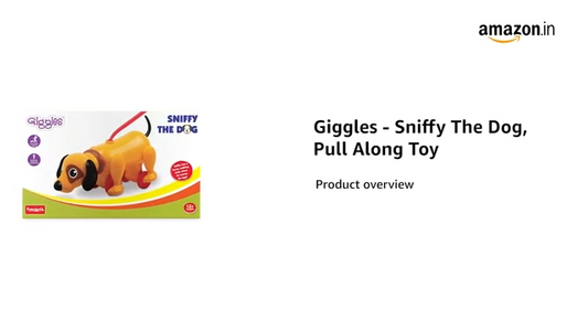 Funskool Giggles - Sniffy The Dog , Pull along toy , Head bobs,Tail wags,Encourages Walking , Toy for 1 year old, Infant and Preschool Toys, 12 months & above