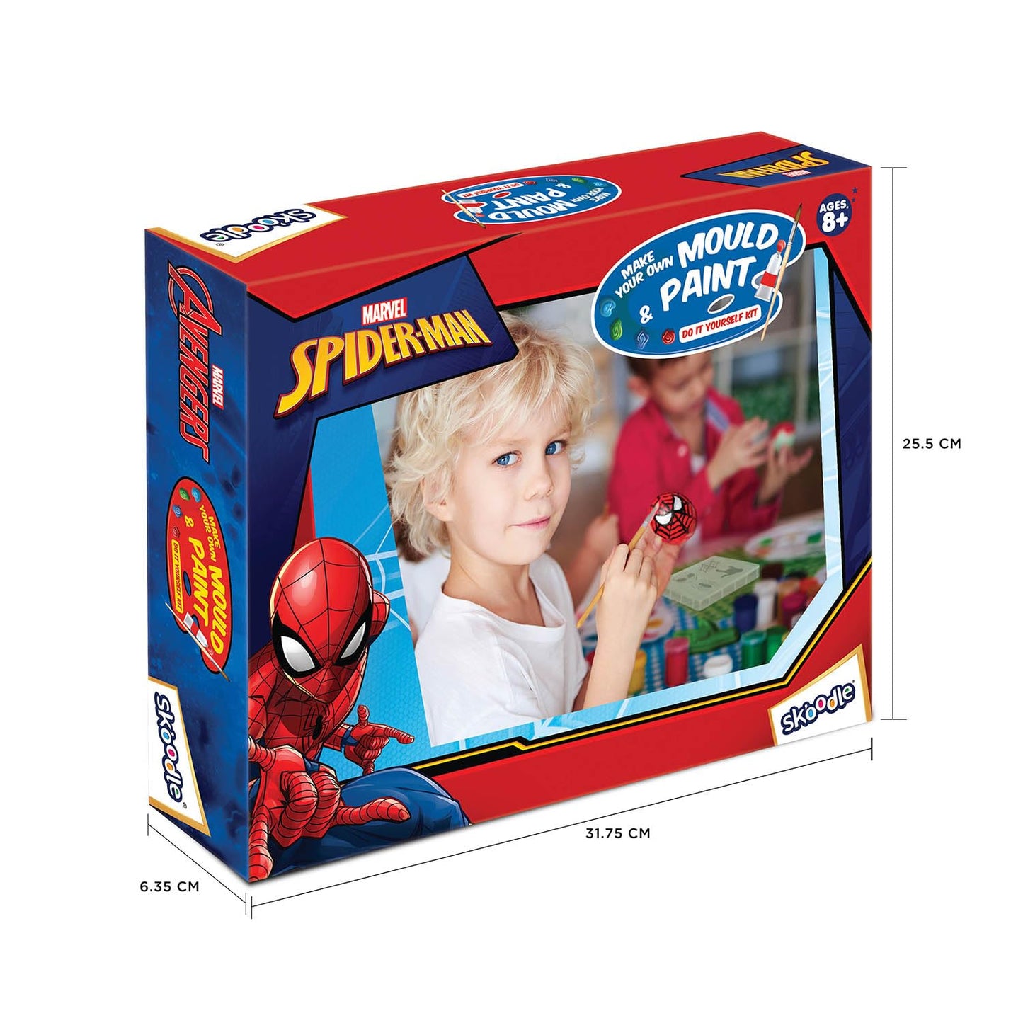 Skoodle Spiderman Creative Kids Art and Craft Kit - Fridge Magnet Making DIY Toy for Ages 8 Years & Above, Fun Kids Activity - Includes Moulds and Paints for Endless Crafting Adventures