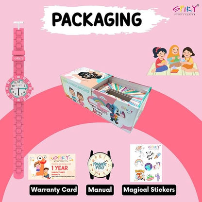 SPIKY Round Stylish Analog Watch for Kids | Rotating Bezel, Separate Minutes Display | 30M Water Resistant | Textured & Soft Silicone Strap | Best Birthday Gift Wrist Watches for Boys & Girls | Age 2-12 yrs