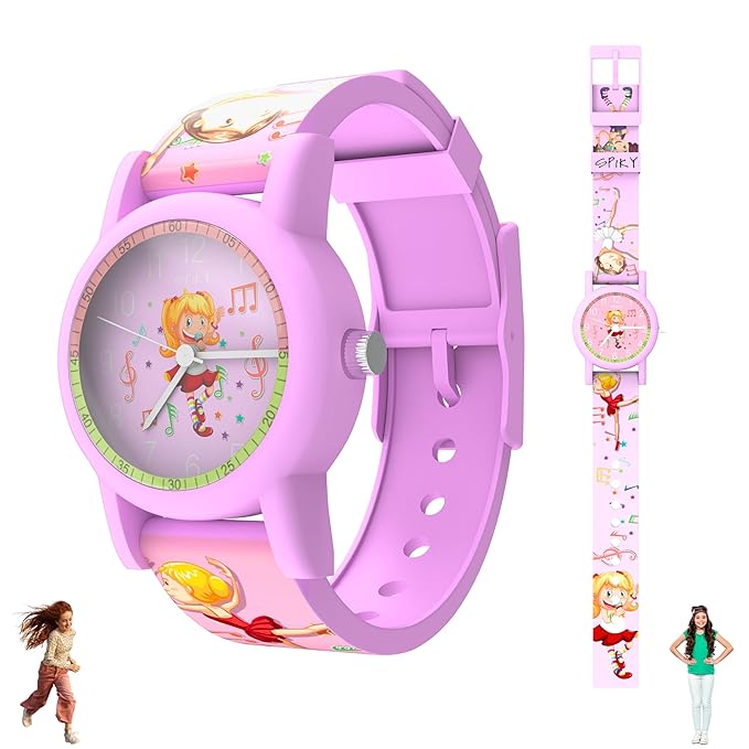 SPIKY Analog Kids Watch | Sports Theme Floral Printed Dial & Strap | Unbreakable TPU Strap | 30M Water Resistant, Fun & Stylish Watch | Best Birthday Gift for Boy and Girls | Suitable for 2 to 8 Years