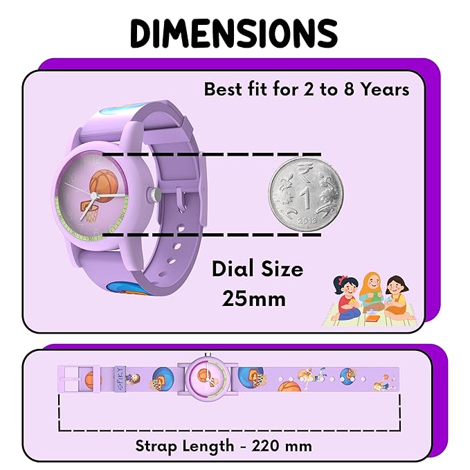 SPIKY Analog Kids Watch | Sports Theme Floral Printed Dial & Strap | Unbreakable TPU Strap | 30M Water Resistant, Fun & Stylish Watch | Best Birthday Gift for Boy and Girls | Suitable for 2 to 8 Years